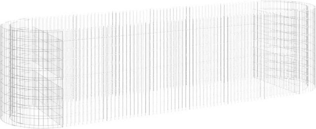 Furnicato Gabionen-Hochbeet aus verzinktem Eisen in Silber, B/T/H: 400 x 100 x 100 cm - Bild 1