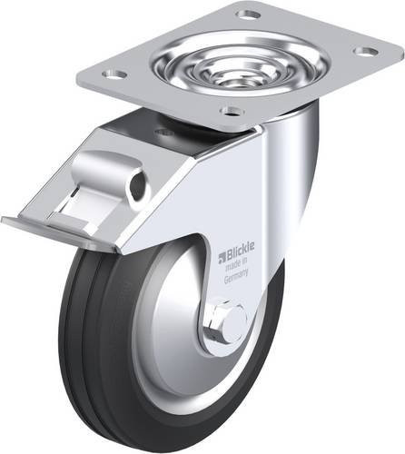 Blickle Lenkrolle LE-VE 150R-FI-FA mit Feststeller in Silber und Schwarz, Rad-Durchmesser: 15 cm, Tragfähigkeit: 135 kg - Bild 1