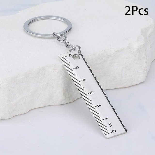 Mini Edelstahllineal Schlüsselanhänger von Binchi Outdoor Product in Silber als tragbares Messwerkzeug für 1-5 cm - Bild 1