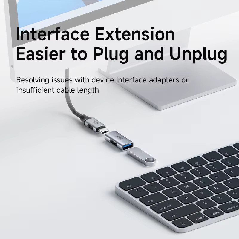 Hagibis USB-C auf USB-A Adapter, USB 3.2 OTG-Konverter mit 60 W Ladefunktion, Farbe: Silber/Grau - Bild 2