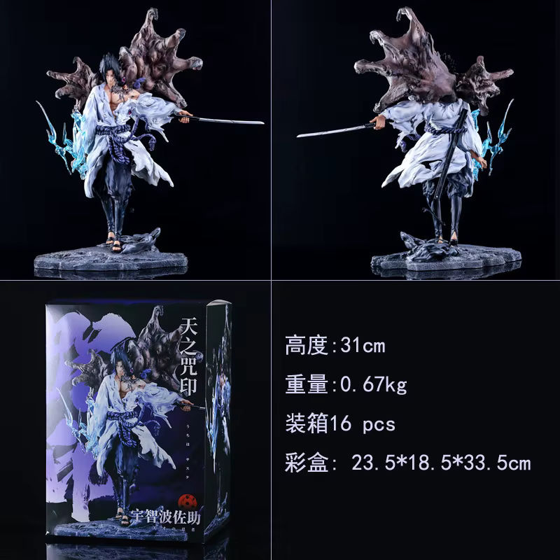Tiemu Anime Actionfigur Sasuke Uchiha und Kakashi Hatake aus PVC, mehrfarbige Statue für deinen Schreibtisch - Bild 3