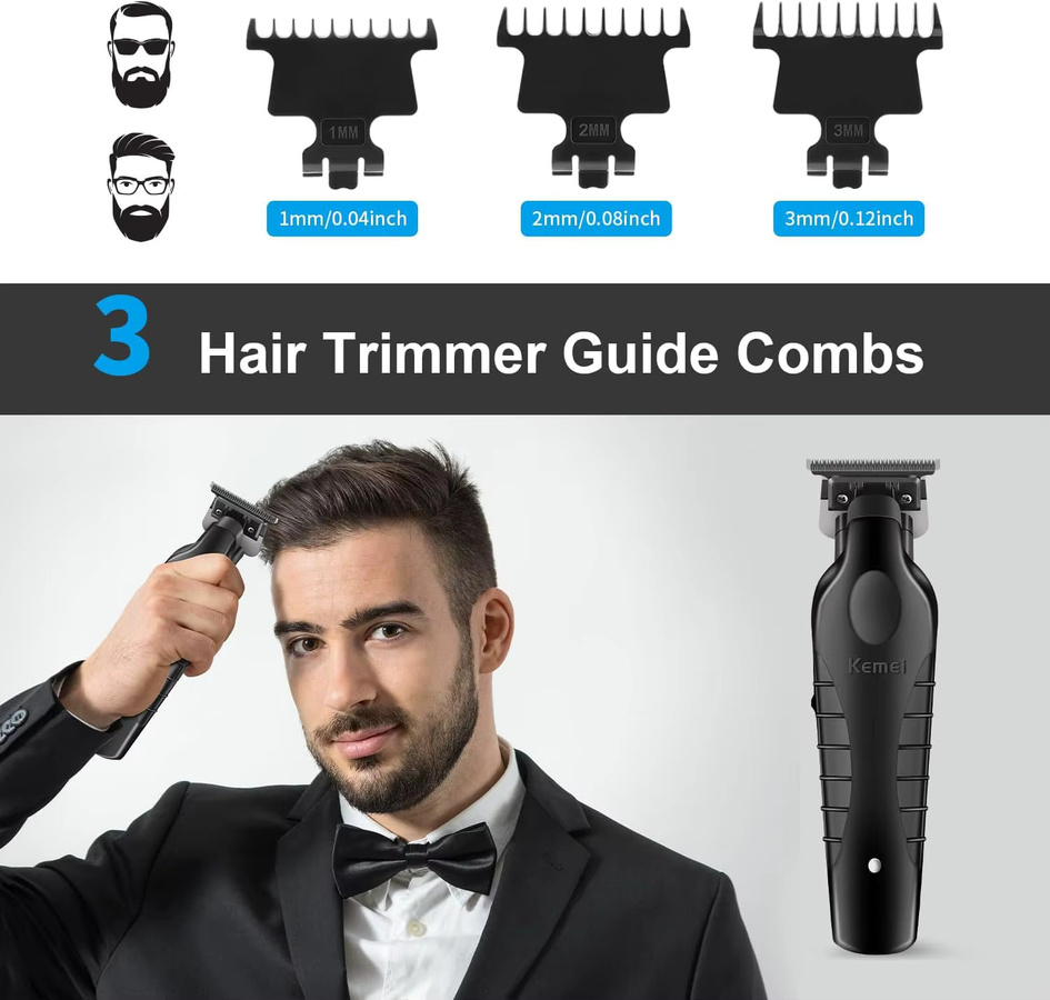 Kemei 2299 Barber Kabelloser Haarschneider, Schwarz, Herren - Bild 4