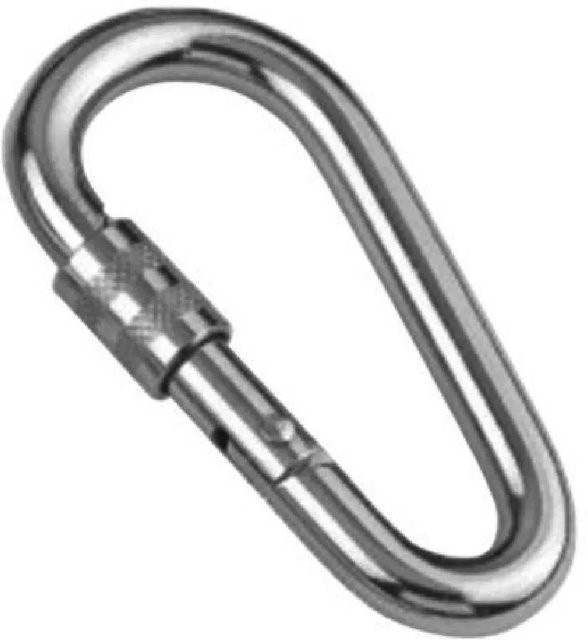 Seilflechter Niro-Karabiner Eiförmig aus Edelstahl in Silber - Bild 1