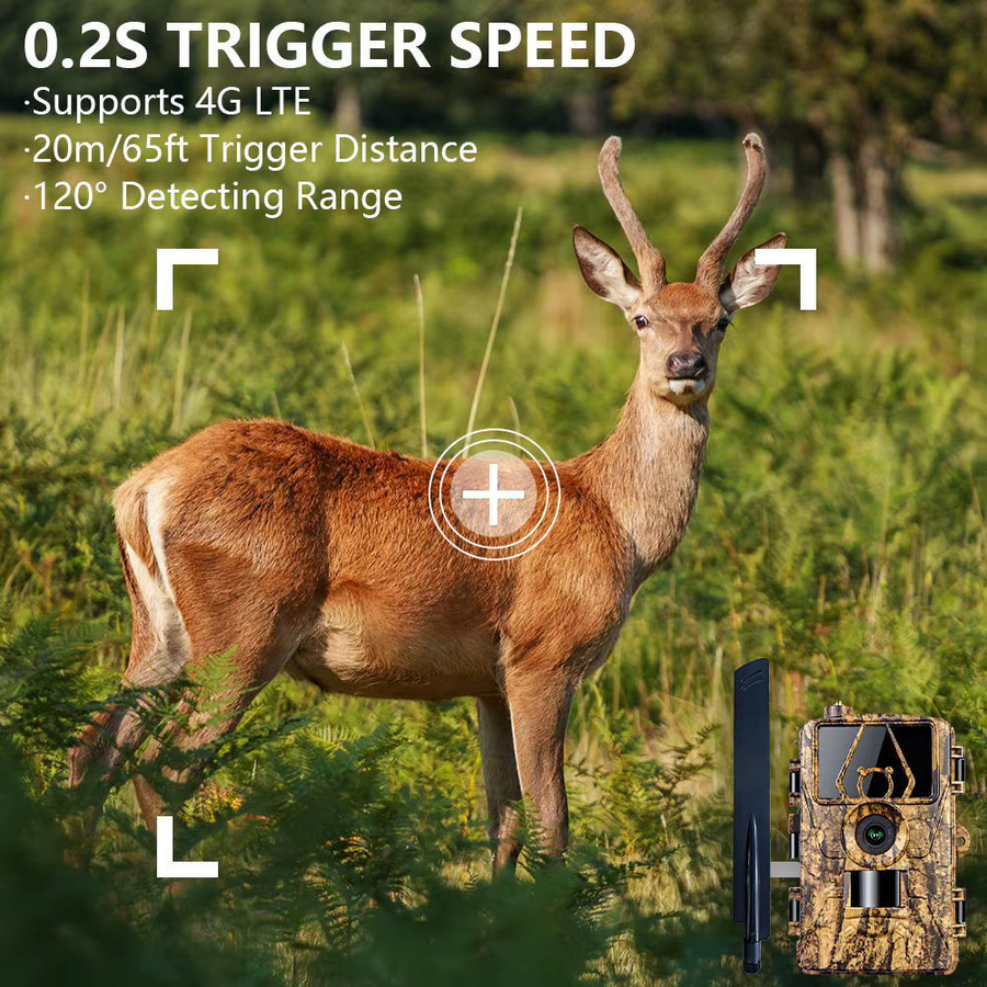 Bytelike 8K Outdoor-Jagdkamera mit 32GB Speicher, WLAN und App-Steuerung, wasserdichte Wildkamera mit Infrarot-Sensor in Multicolor - Bild 2
