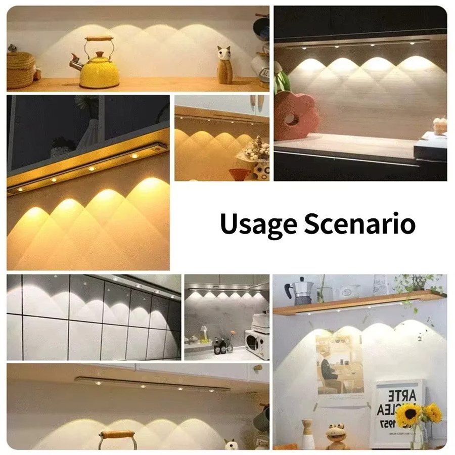 GGBEE LED Unterbauleuchte mit Bewegungssensor, USB aufladbare Lichtleiste für Küche, Schlafzimmer und Kleiderschrank - Bild 4