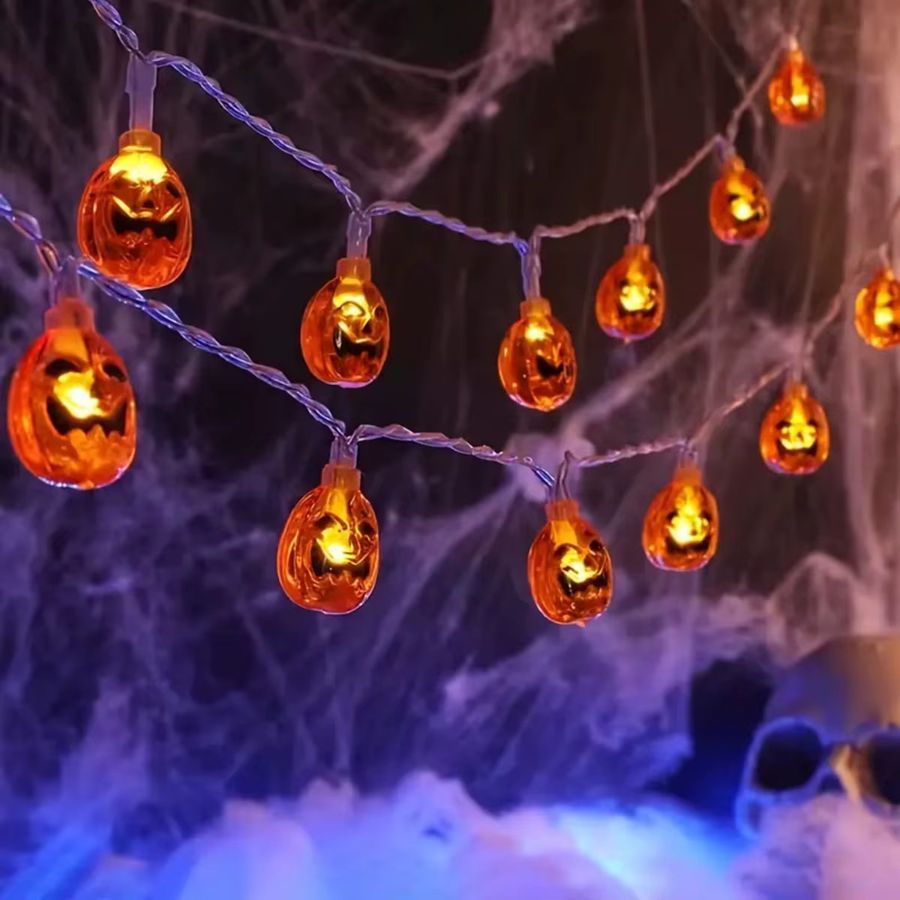 Peach Forest LED Halloween Kürbis Lichterkette mit 10 LEDs für Haus und Garten - Bild 4
