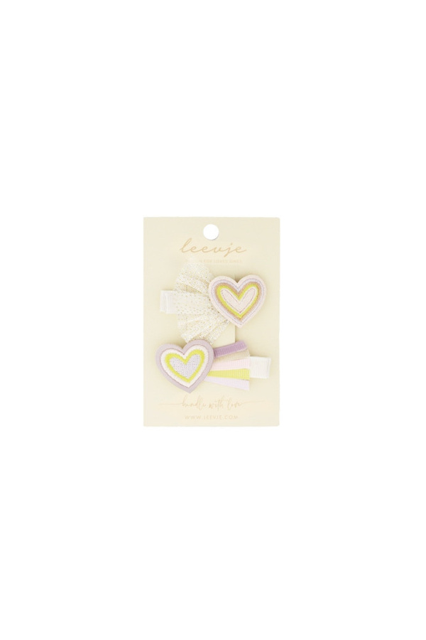 Leevje Haarspangen Embroidery Heart Clips - Bild 1