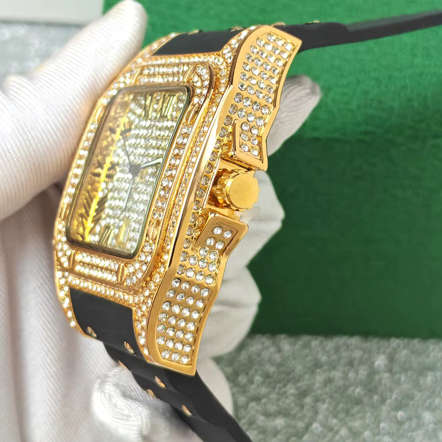 STARPERISH Armbanduhr, Diamantbesetzt, Quarz, Edelstahl, Gold, Herren - Bild 1