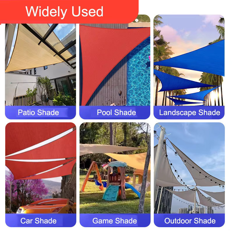 Shade&Beyond Sonnensegel Dreieck Gelb aus HDPE-Mesh für Terrasse und Garten - Bild 6