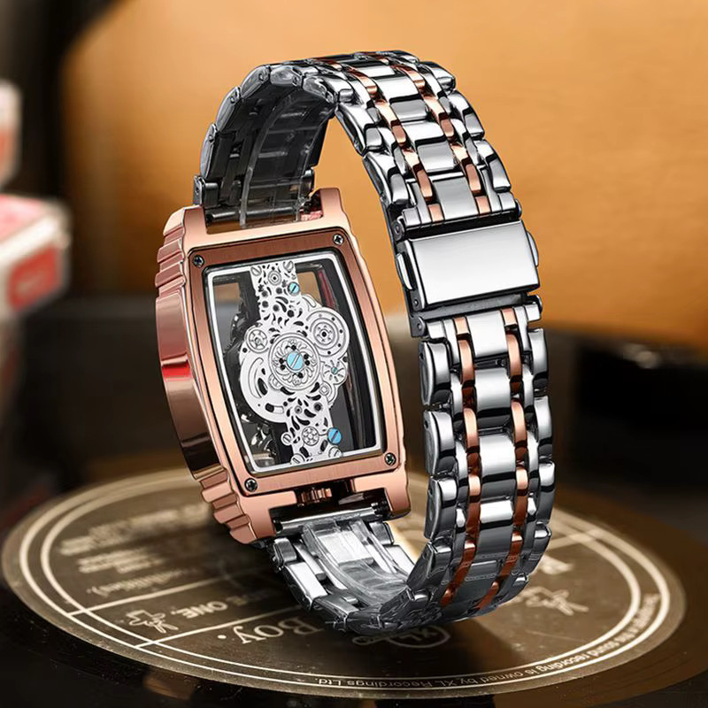 BINBOND Armbanduhr Quarz, Edelstahl, Leder, Silber, Herren - Bild 4