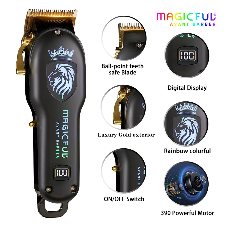 MAGICFUL Elektrischer Haarschneidetrimmer für Herren, Schwarz - Bild 3