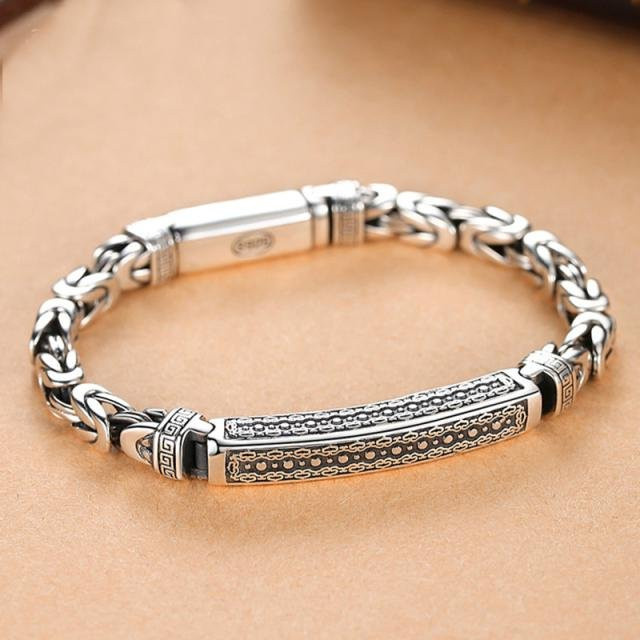 RetroSen Armband, Silber, Frieden Muster, Herren, 17-18cm - Bild 1