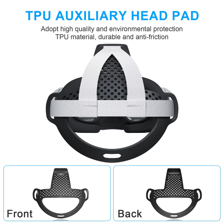 Shunmaii TPU-Ersatz-Kopfbandkissen für Meta Quest 3 VR-Headset in Schwarz oder Weiß - Bild 2