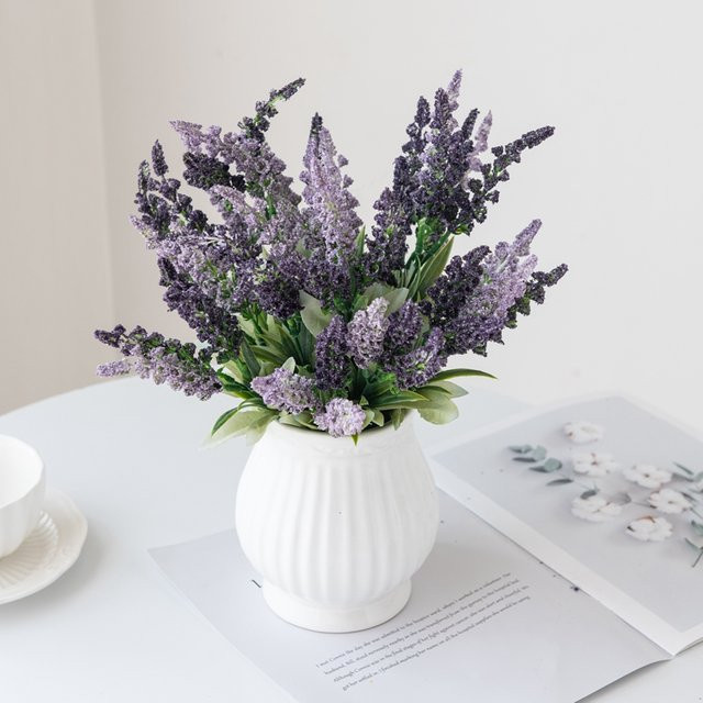 Künstlicher Lavendel in Gelb als florale Dekoration für Hochzeit, Garten und Wohnaccessoires - Bild 1