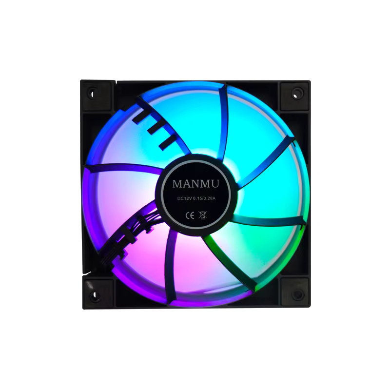 MANMU ARGB PC-Kühler 12V PWM Case Fan 120mm Multicolour - Bild 2
