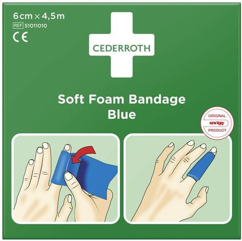 Cederroth Schaumbandage Blau, Breite: 6 cm, Länge: 4,5 m - Bild 1