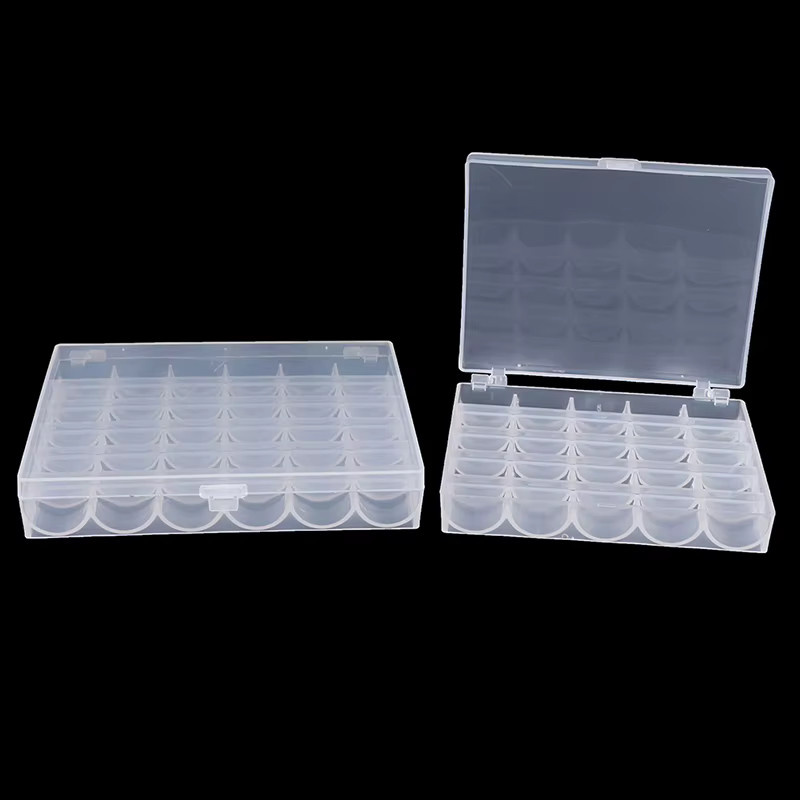 Transparente Kunststoff Spulenbox für Handwerk und Nähen, Tragbarer Organizer für 25/36 Spulen - Bild 3