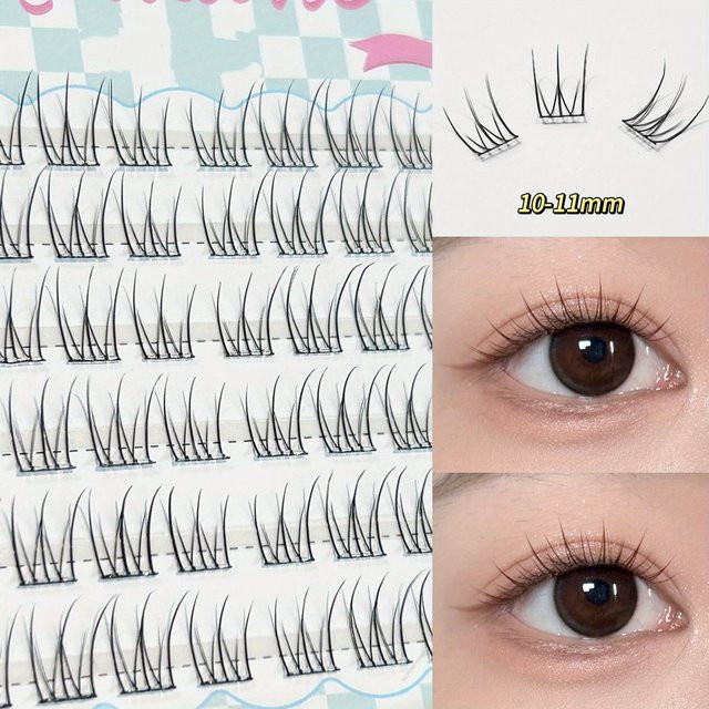 Mixiaohe Wimpern, 48 Bündel, 10-13mm, C-Curl, Natürlich - Bild 1