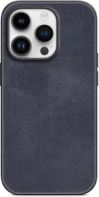 FCOWB Schutzhülle aus echtem Webleder für iPhone 15 Pro Max, magnetisches kabelloses Laden, ultradünne Handyhülle in Schwarz oder Grau - Bild 1