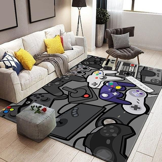 Gamer-Controller Teppich von A Family Of Home Textiles, rutschfeste und waschbare Bodenmatte für Schlafzimmer und Wohnzimmer, Mehrfarbig, B x L: 100 x 150 cm - Bild 1