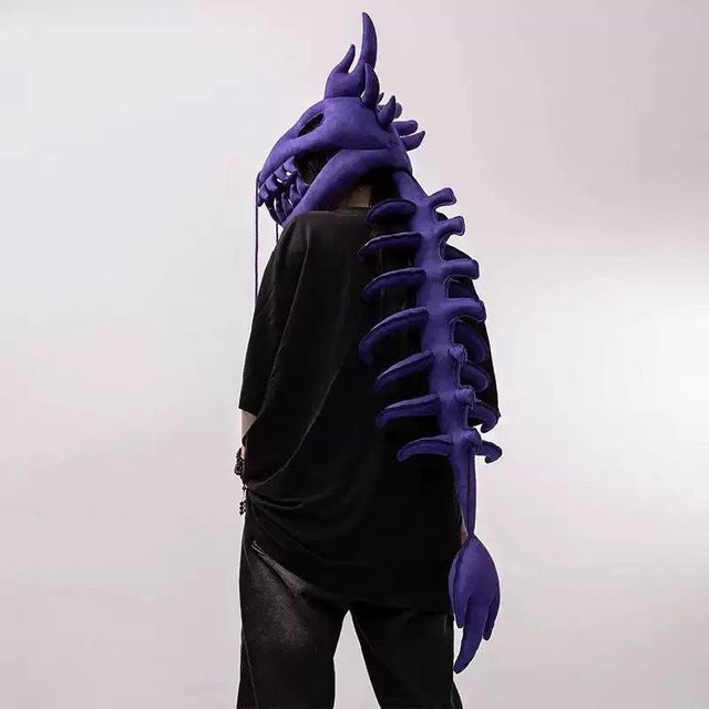 Yiran toy Dinosaurierskelett Plüsch Kopfbedeckung, lila, 120 cm - Bild 1
