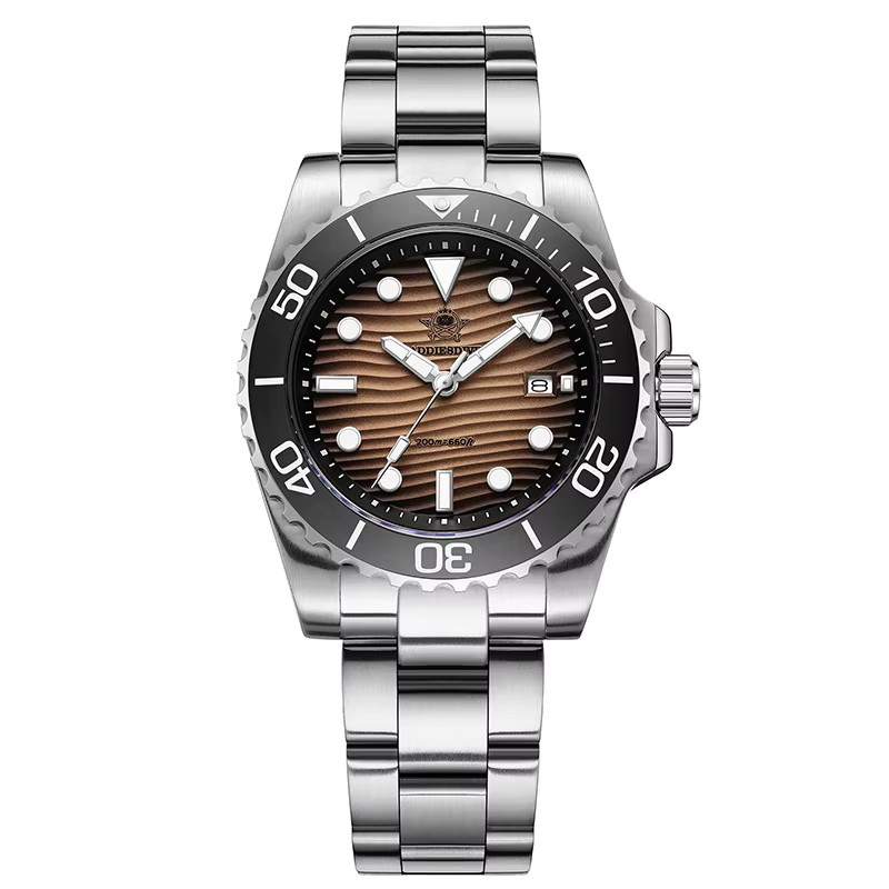 ADDIESDIVE Armbanduhr, Quarz, Edelstahl, 41 mm, Herren, Silber, 20 ATM - Bild 6