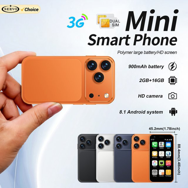 SERVO 18SE MINI Android Smartphone in Orange mit 3,0 Zoll Display, 2 GB RAM, 16 GB Speicher, 3G WCDMA, Dual-SIM, Wi-Fi und Face Unlock - Bild 1