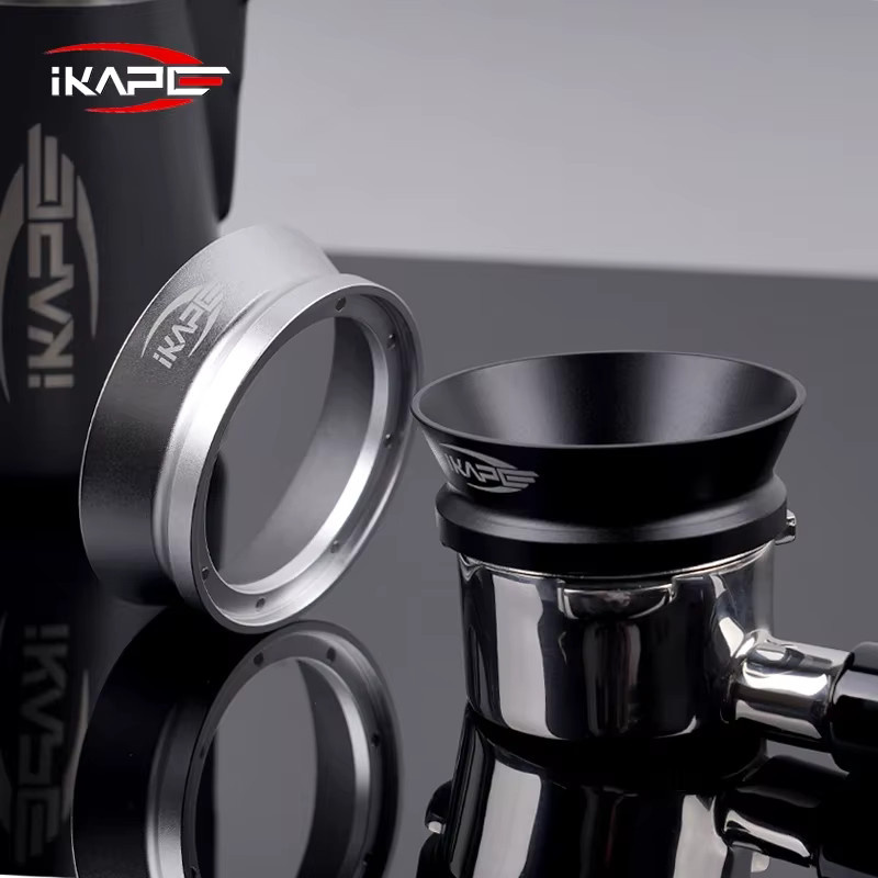 IKAPE Espresso Magnetischer Dosiertrichter für 51mm, 54mm und 58mm Bodenlose Siebträger in Schwarz/Silber - Bild 5