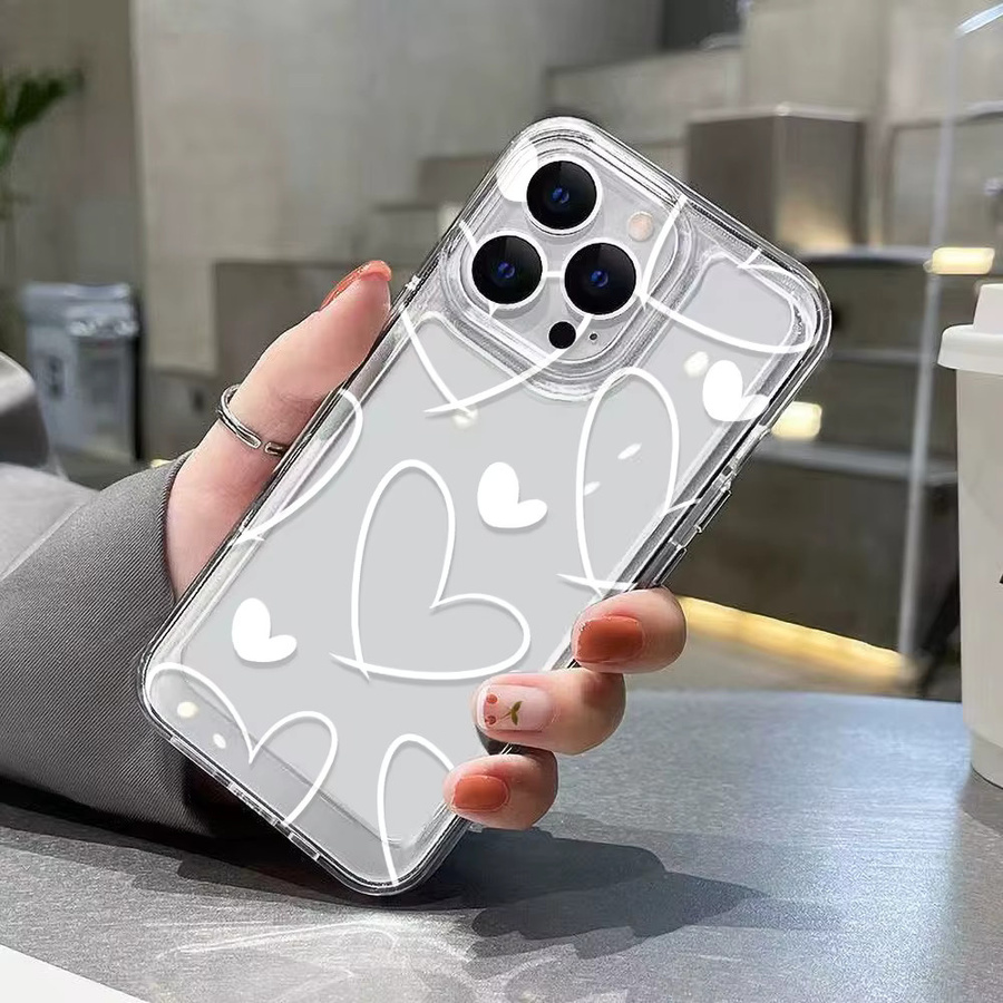 Transparente Silikon-Handyhülle mit Liebesherz-Motiv für Samsung Galaxy S25 Ultra, S24 FE, S23 Plus und S22 - Bild 3