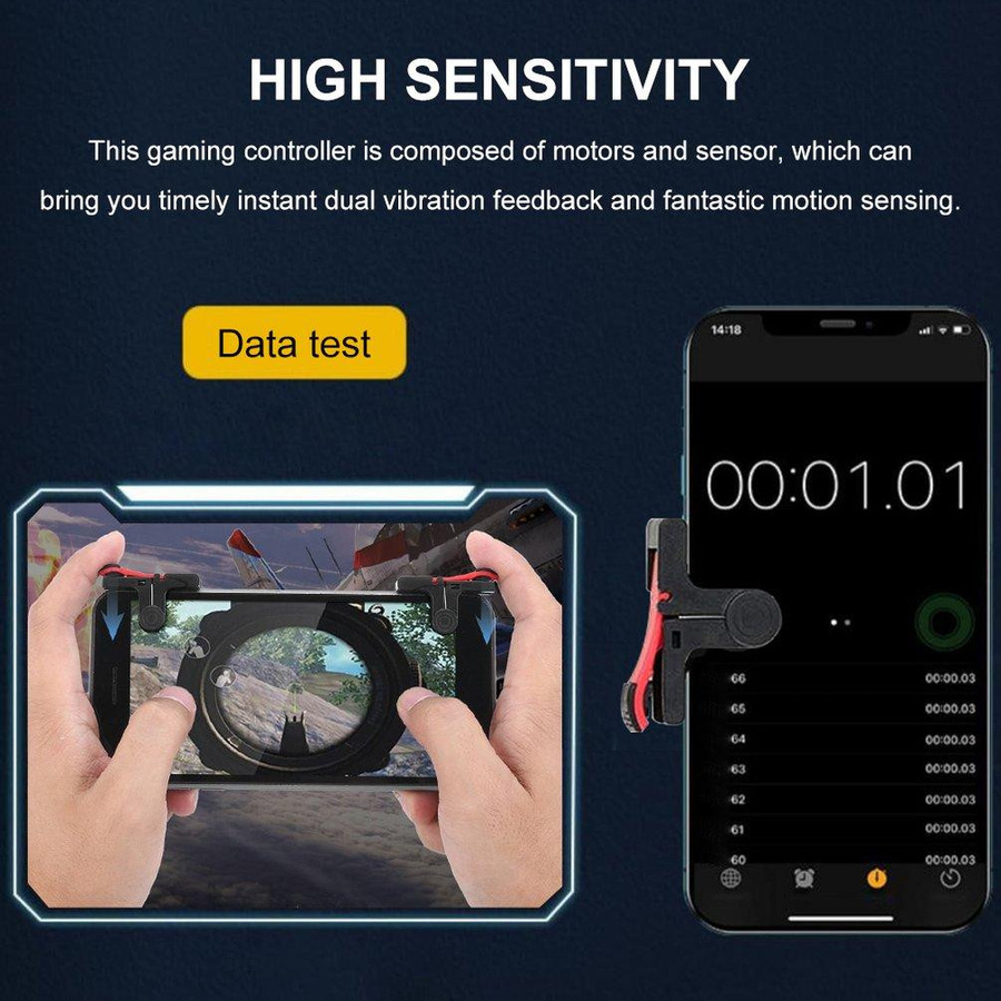 Mango Event Mobile Gaming Controller Gamepad mit L1R1 Tastatur und Joystick in Schwarz - Bild 2
