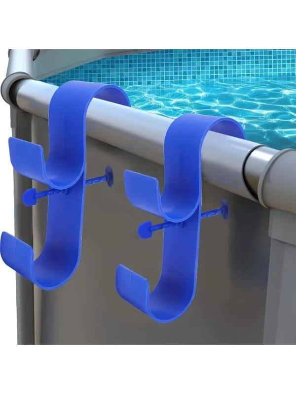 Pool Skimmer Haken mit Doppelhaken und verstellbarem Teleskop-Mast in Grau - Bild 7