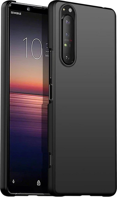 Luxuriöse matte Hartschalenhülle aus PC für Sony Xperia 1, 5, 10 IV, VI, VII, V in Schwarz - Bild 1