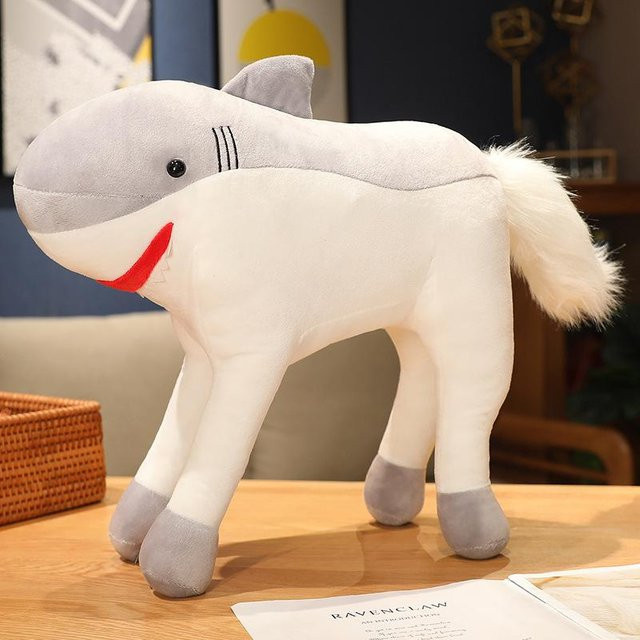 Yiran toy Kawaii Verwandeltes Haifischpferd Plüschspielzeug Puppe Tierkissen - Bild 1