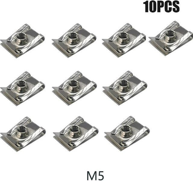 10 Stück Afteri U-Typ Edelstahl Clips mit Gewinde M5 in Silber - Bild 1