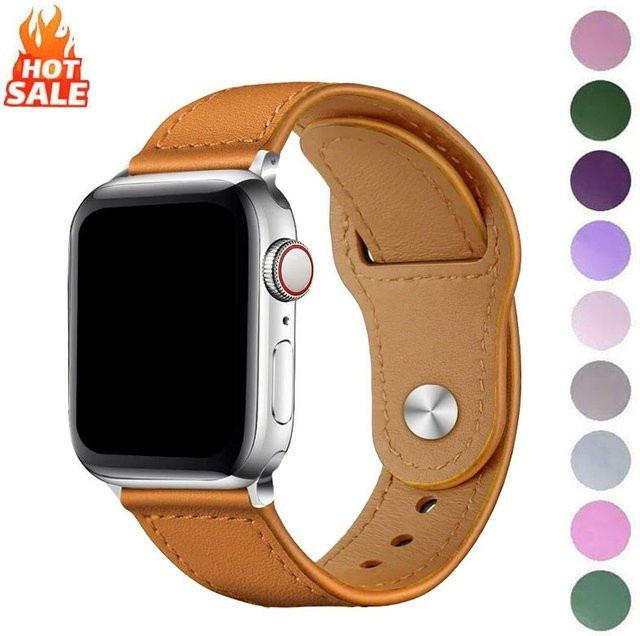 Lederarmband, Weiß, Unisex, für Apple Watch - Bild 1