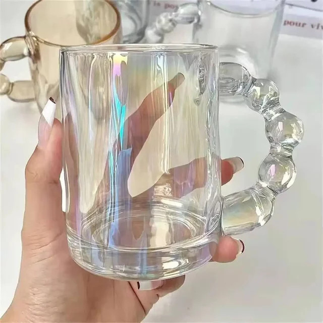 Luxuriöse Kaffeetassen aus Glas im europäischen Stil, transparente Teetassen mit Henkel für Milch und Nachmittagstee - Bild 1