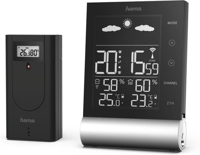 Hama Wetterstation Black Line in Schwarz - Bild 1