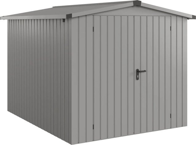 Hörmann EcoStar Gerätehaus Euroline Satteldach 2-flg Graualuminium B: 237 cm, H: 278 cm - Bild 1