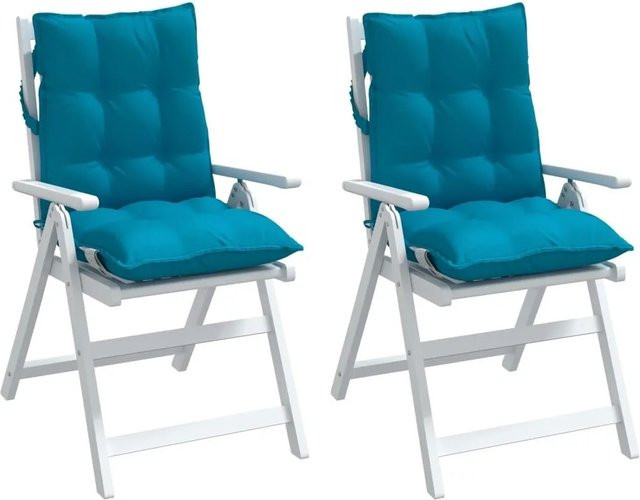 vidaXL Niedriglehner-Auflagen 2er-Set in Hellblau aus wasserabweisendem Oxford-Gewebe - Bild 1