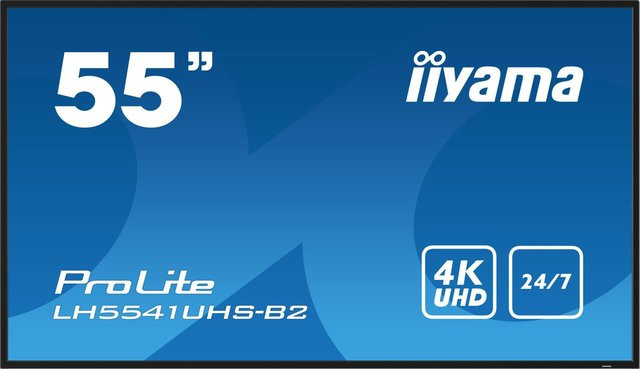 iiyama ProLite LH5541UHS-B2 Public Display Monitor, 55 Zoll, 4K UHD, IPS, Schwarz - Bild 1