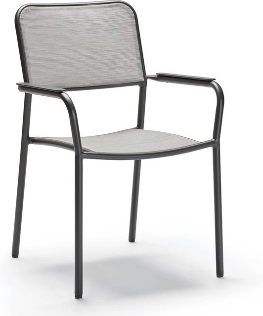 Stern Stapelsessel Joris aus Aluminium in Anthrazit Matt mit Textilene Chia Light Bespannung - Bild 1
