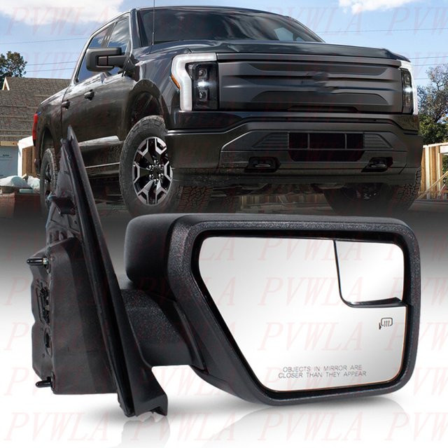 PVWLA Außenspiegel für Ford F150 (Baujahre 2021 bis 2025), rechte Seite, 7-Pin-Anschluss, Satin Schwarz, mit Wärme-Funktion, Power-Einstellung und Temperatursensor - Bild 1