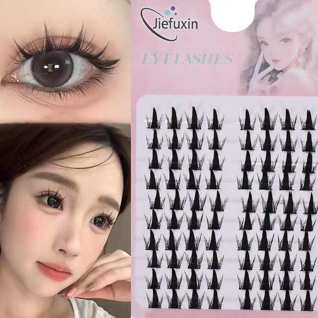 JIEFUXIN DIY-Cluster Wimpernverlängerungen, einzelne Wimpernbündel - Bild 1