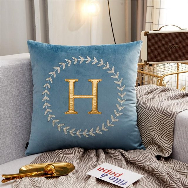 JMG Clothing Dekorative Kissenhülle im nordischen Design, Blau, B/T/H: 45 x 45 x 45 cm oder 55 x 55 x 55 cm - Bild 1