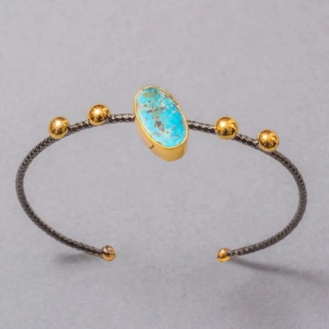 YoYo Armband, synthetischer Türkis, zweifarbiges Design, Damen - Bild 1
