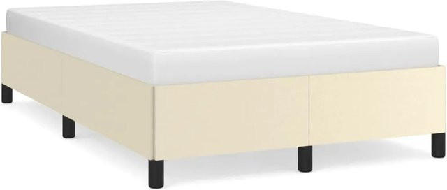 vidaXL Bettgestell gepolstert in Beige aus Kunstleder B/T/H: 120 x 200 x 35 cm - Bild 1