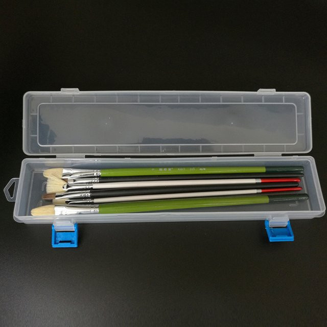 Transparente Kunststoff-Aufbewahrungsbox für Pinsel, Bleistifte und Aquarellstifte als Zeichnungs-Werkzeugbehälter - Bild 1