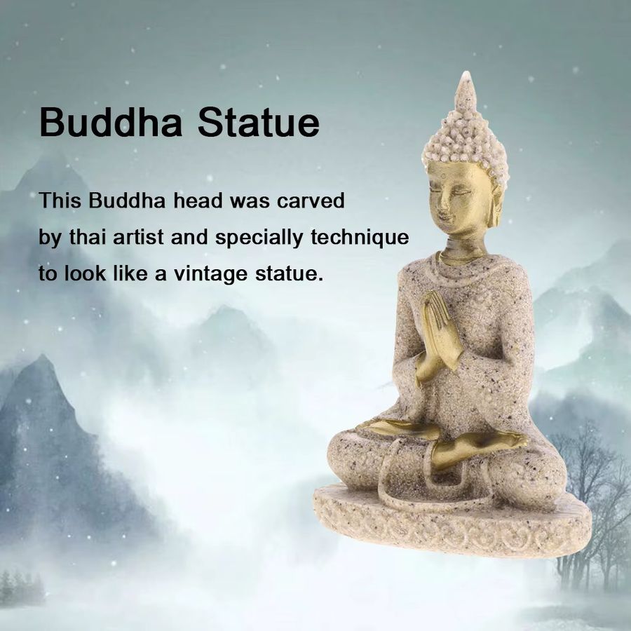 Handgeschnitztes Ganesh-Buddha-Ornament aus Sandstein von homyl für Zen-Meditation und Dekoration - Bild 3