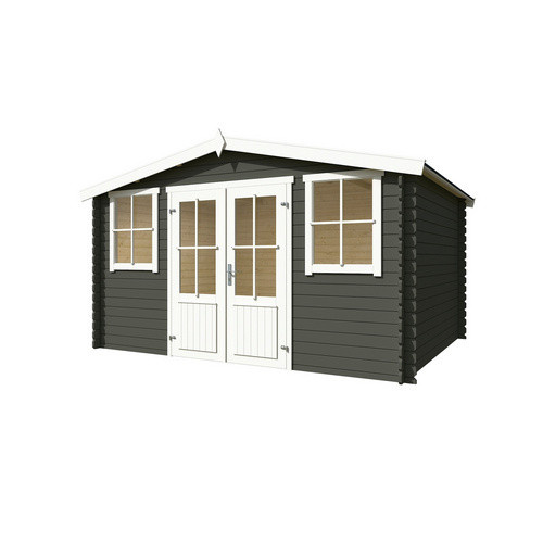 Lasita Gartenhaus Dallas Satteldach in Grüngrau, B/H/T: 410,9 x 233,7 x 312 cm - Bild 3