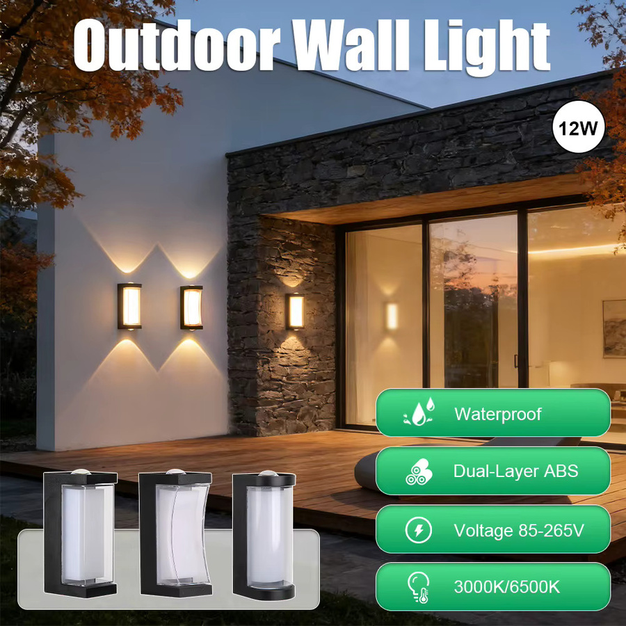 CANMEIJIA LED Outdoor Wandleuchte IP65 Wasserdicht mit integriertem LED für Veranda, Garage und Hinterhof - Bild 3